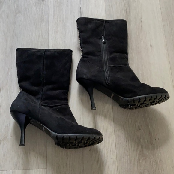 Dollhouse Shoes - Black suede heel boots